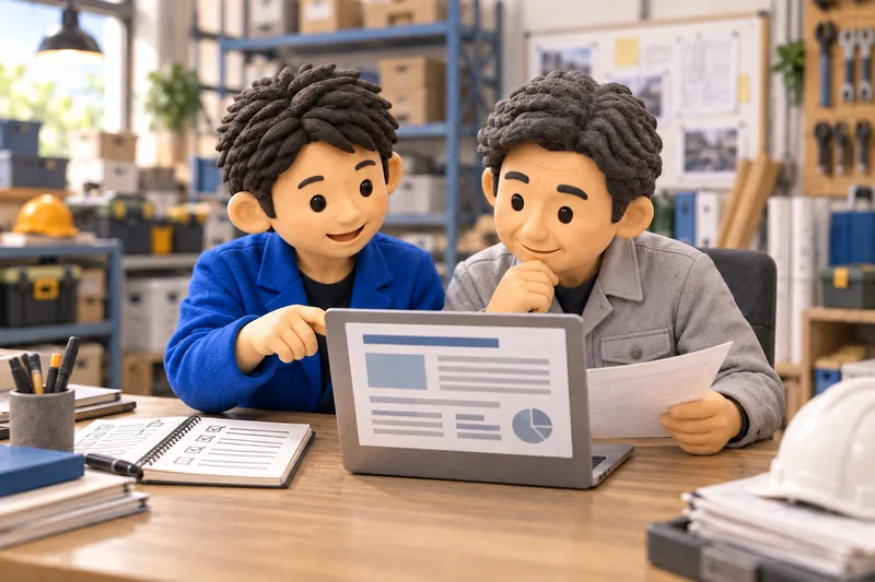 メモや記録を報告書の下書きにまとめ、人が追記するAI活用の概念イラスト